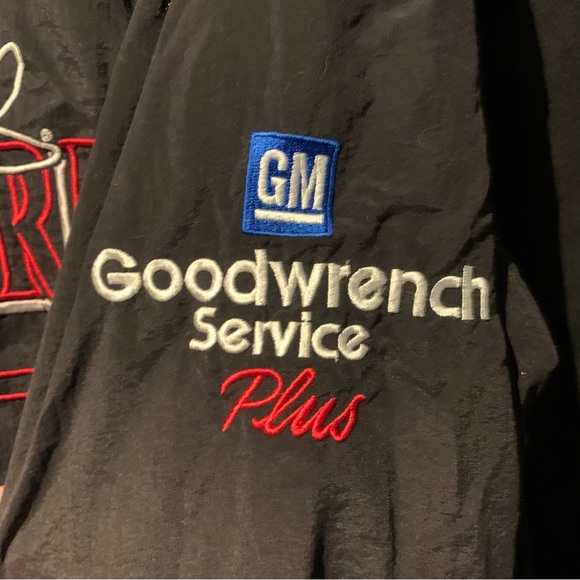 Vtg 90s Chase Authentics Dale Earnhardt Black Red Nascar Jacket Sz L 30 1/2 x 24 - Picture 8 of 9